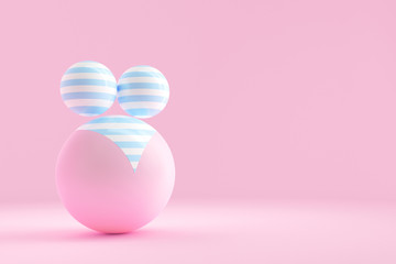 The concept art on the theme of body positivity. 3D illustration