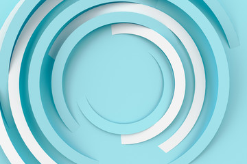 Abstract volume background with the image of a random rotating thin rings. 3D illustration