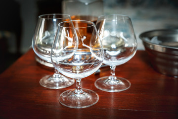 Brandy glass with a wedding ring inside