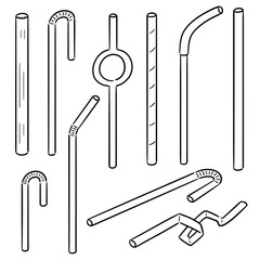 vector set of straw