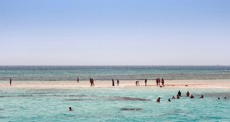 Red sea white sandy island. Egypt, Sharm El Sheikh.