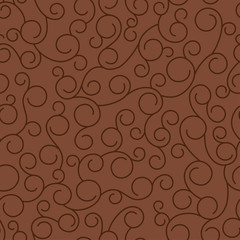 Brown monograms on the isolated background. Seamless pattern.