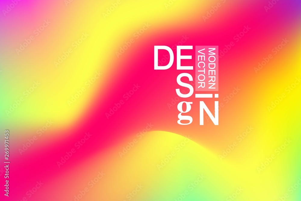 Aufkleber Colorful geometric abstract background fluid liquid wavy gradient flowing dynamic shapes. Modern trendy background for your presentation banner design vector template