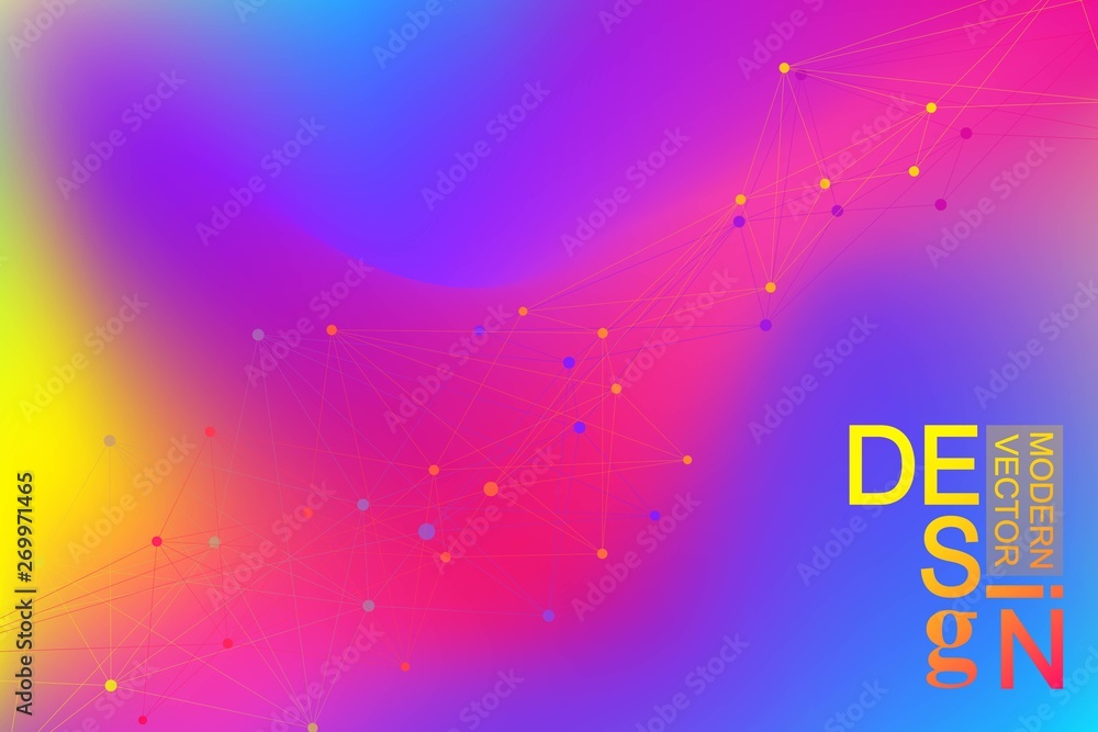 Aufkleber Colorful geometric abstract background fluid liquid wavy gradient flowing dynamic shapes. Modern trendy background for your presentation banner design vector template