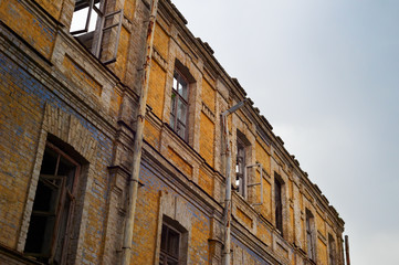 Old abandoned building wall  decadence