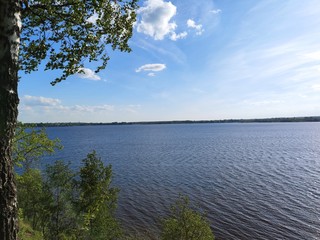 landscape with lake and trees