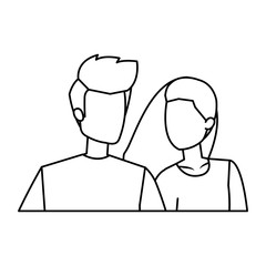 young couple lovers avatars characters