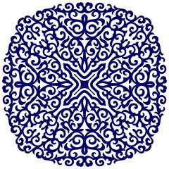 Beautiful Round floral blue ornament