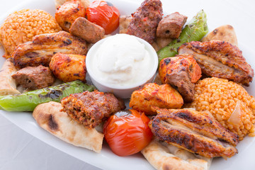 Turkish mixed kebabs