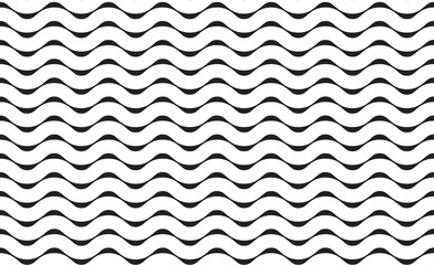 Black vector seamless wavy line pattern