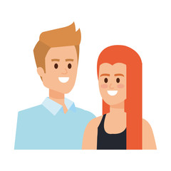 Obraz premium business couple avatars characters vector illustration