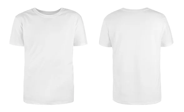 Download Men S White Blank T Shirt Template From Two Sides Natural Shape On Invisible Mannequin For Your Design Mockup For Print Isolated On White Background Stock Photo Adobe Stock