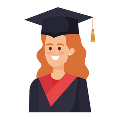 young woman student graduated character