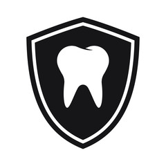 Tooth protection icon, logo isolated on white background