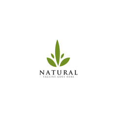 Natural leaf icon logo design vector template