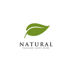Natural leaf icon logo design vector template