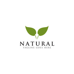 Natural leaf icon logo design vector template