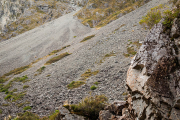 Scree on mountain side