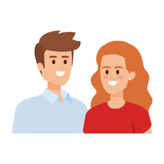 business couple avatars characters vector illustration