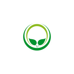 Natural leaf icon logo design vector template