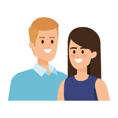 Fototapeta premium business couple avatars characters vector illustration