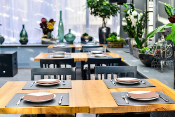 table in a cafe