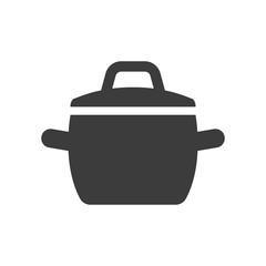 Stew pan icon on white background.