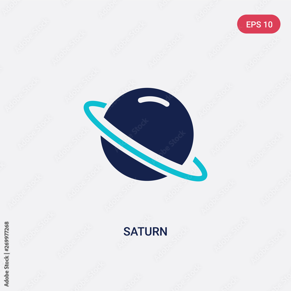 Poster two color saturn vector icon from astronomy concept. isolated blue saturn vector sign symbol can be 