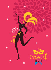 Traditional Brazilian Carnival, Festa Junina, Carnaval night party poster design