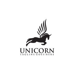 Unicorn logo design vector template
