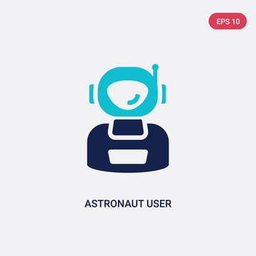 two color astronaut user vector icon from astronomy concept. isolated blue astronaut user vector sign symbol can be use for web, mobile and logo. eps 10