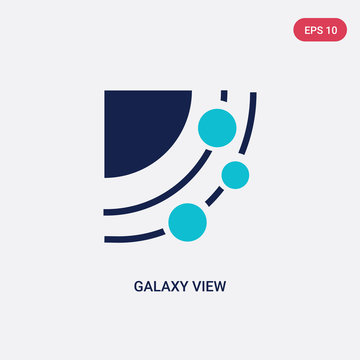 two color galaxy view vector icon from astronomy concept. isolated blue galaxy view vector sign symbol can be use for web, mobile and logo. eps 10