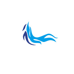 Wave icon logo design vector template