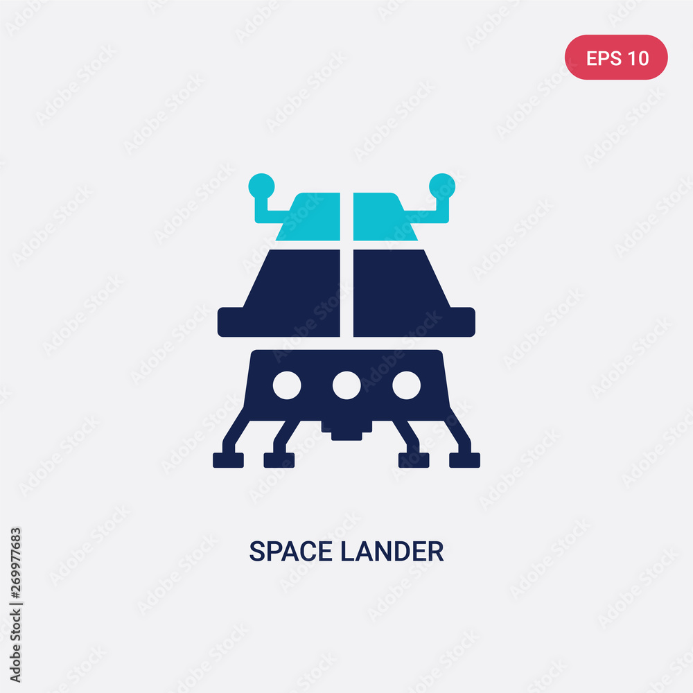 Wall mural two color space lander vector icon from astronomy concept. isolated blue space lander vector sign sy