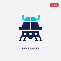 two color space lander vector icon from astronomy concept. isolated blue space lander vector sign symbol can be use for web, mobile and logo. eps 10