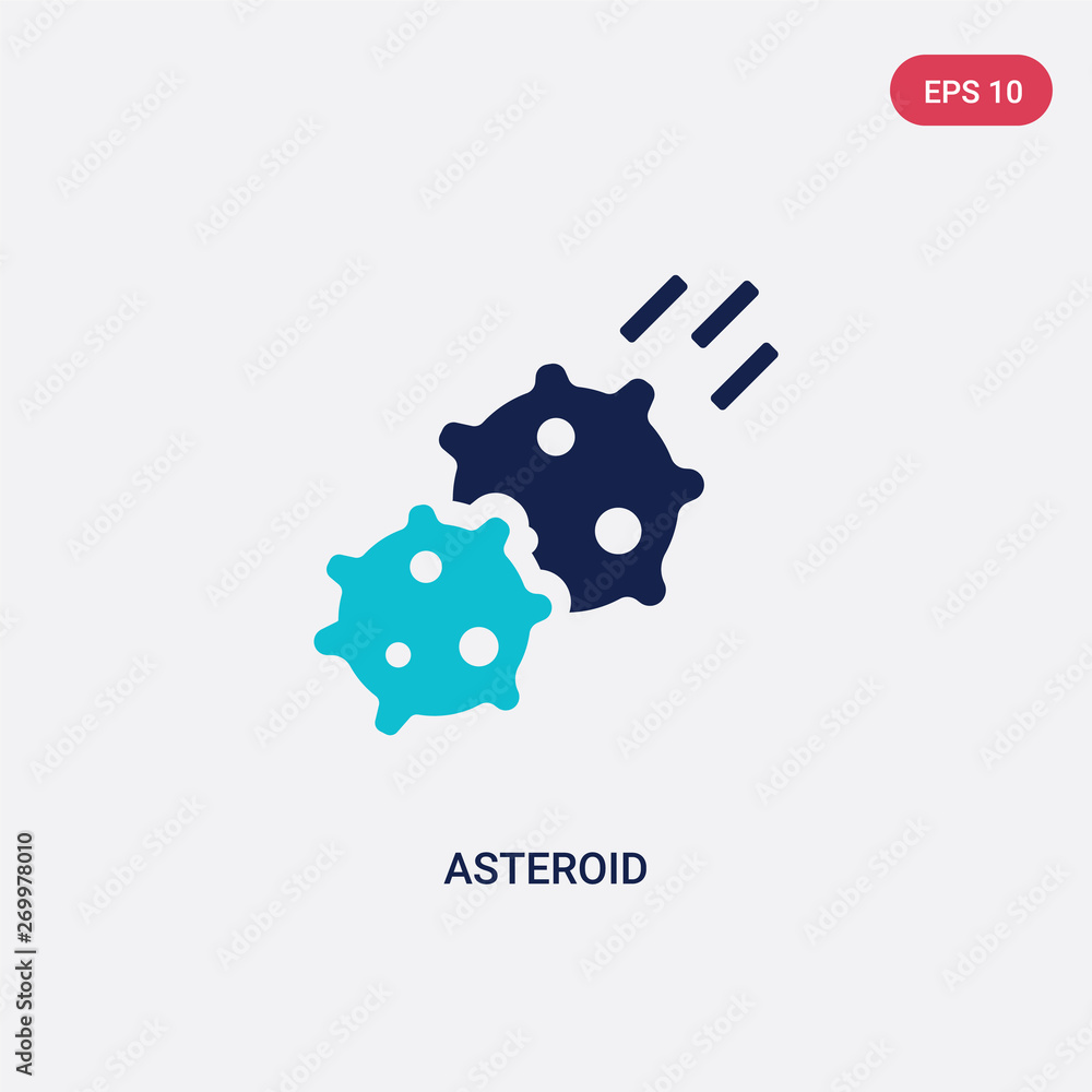 Poster two color asteroid vector icon from astronomy concept. isolated blue asteroid vector sign symbol can