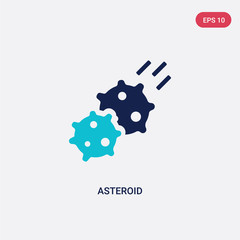 two color asteroid vector icon from astronomy concept. isolated blue asteroid vector sign symbol can be use for web, mobile and logo. eps 10