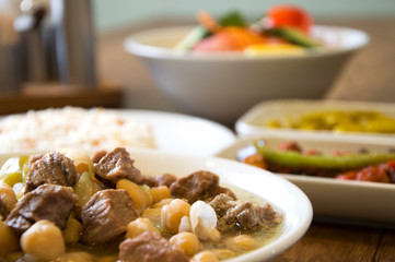 Turkish Chickpea Dish and Meat