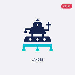 two color lander vector icon from astronomy concept. isolated blue lander vector sign symbol can be use for web, mobile and logo. eps 10