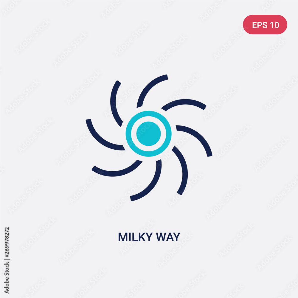 Wall mural two color milky way vector icon from astronomy concept. isolated blue milky way vector sign symbol c