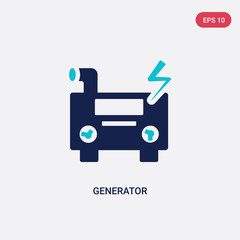 two color generator vector icon from astronomy concept. isolated blue generator vector sign symbol can be use for web, mobile and logo. eps 10