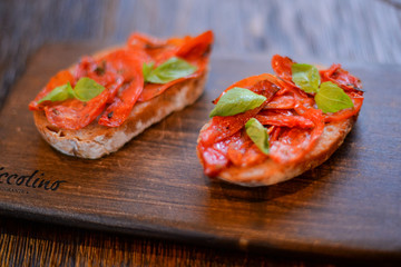 bruschetta with tomato and basil