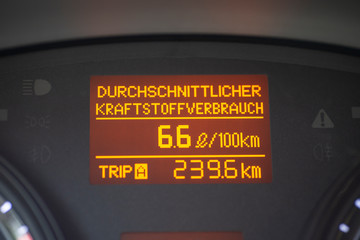 information display in a modern car