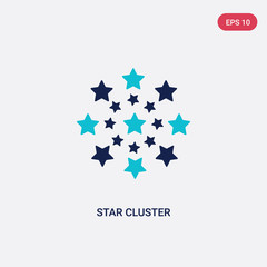 two color star cluster vector icon from astronomy concept. isolated blue star cluster vector sign symbol can be use for web, mobile and logo. eps 10