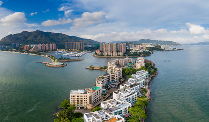 Aerial view of Hong Kong gold coast