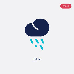 two color rain vector icon from autumn concept. isolated blue rain vector sign symbol can be use for web, mobile and logo. eps 10