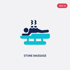 two color stone massage vector icon from beauty concept. isolated blue stone massage vector sign symbol can be use for web, mobile and logo. eps 10