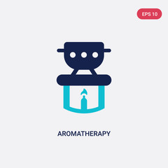 two color aromatherapy vector icon from beauty concept. isolated blue aromatherapy vector sign symbol can be use for web, mobile and logo. eps 10