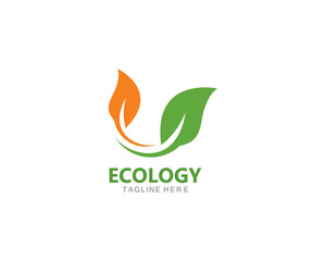 Logos of green leaf ecology nature element vector icon 