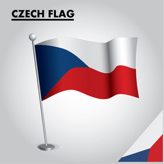 CZECH flag icon. National flag of CZECH on a pole